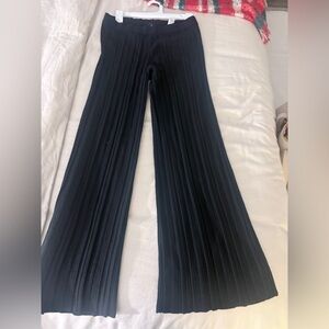 Aerie Black Pleated Wide-Leg Pants